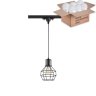 Однофазный светильник на подвесе для трека Novotech Zelle с лампочкой 370423+Lamps E27 P45