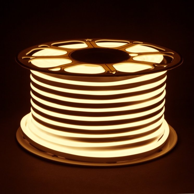 50м. Комплект неоновой ленты теплого цвета 3300К 2835, 9,6W, 220V, 120LED/m, IP67 Elektrostandard LS001 (a052995)