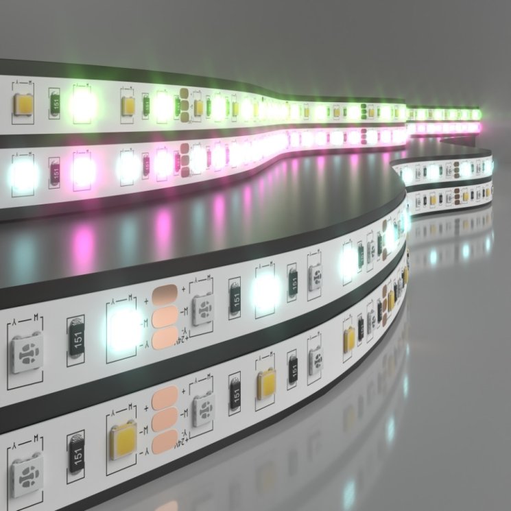 5м. Светодиодная лента холодного и RGB цвета 6500К 5050, 14,4W, 24V, 60LED, IP20 Elektrostandard (a053731)