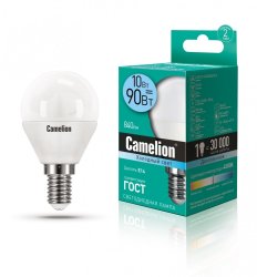 Светодиодная лампа E14 10W 4500К (холодный) G45 Camelion LED10-G45/865/E14 (13567)