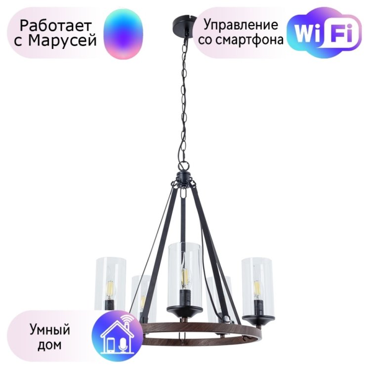 Подвесная люстра Arte Lamp Dalim с поддержкой Маруся A7014SP-5BK-М