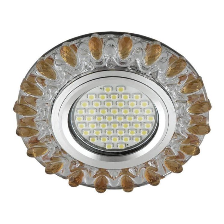 Встраиваемый светильник с LED подсветкой Fametto Luciole DLS-L148 Gu5.3 Glassy/Tea (UL-00003901)