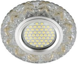 Встраиваемый светильник с LED подсветкой Fametto Luciole DLS-L146 Gu5.3 Glassy/Gold (UL-00003894)