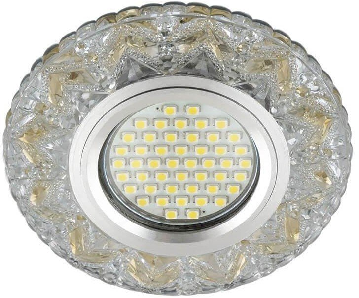 Встраиваемый светильник с LED подсветкой Fametto Luciole DLS-L146 Gu5.3 Glassy/Gold (UL-00003894)