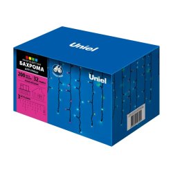 Бахрома светодиодная 3м с эффектом мерцания Uniel UL-00003933 (ULD-B3010-200-TBK)