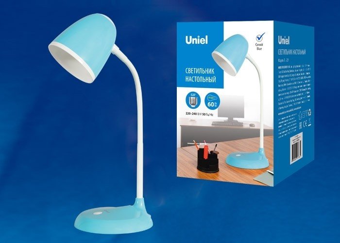 Настольная лампа Uniel Standard TLI-228 BLUE E27 (UL-00003652)