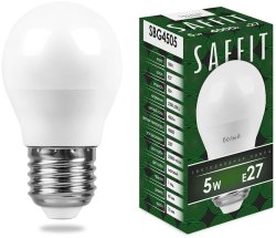 Лампа светодиодная SAFFIT SBG4505 Шарик E27 5W 4000K 55026