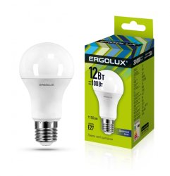 Набор из 10 шт, Светодиодная лампа E27 12W 6500K (холодный) Ergolux LED-A60-12W-E27-6K (12880)