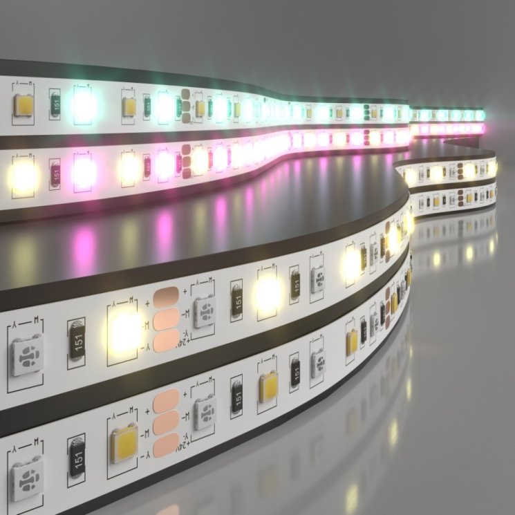 5м. Светодиодная лента теплого и RGB цвета 3300К 5050, 14,4W, 24V, 60LED, IP20 Elektrostandard (a053728)