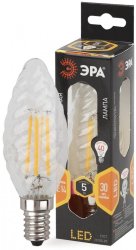 Филаментная светодиодная лампа Е14 5W 2700К (теплый) Эра F-LED BTW-5W-827-E14 (Б0027935)