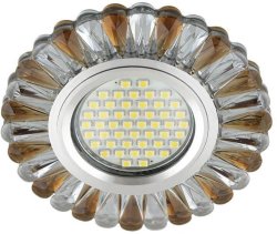 Встраиваемый светильник с LED подсветкой Fametto Luciole DLS-L145 Gu5.3 Glassy/Tea (UL-00003892)
