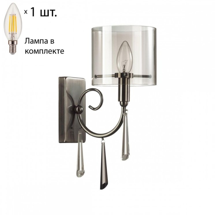 Бра Odeon Nicole с лампочкой 4890/1W+Lamps E14 Свеча