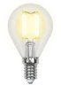 Филаментная лампа E14 7,5W 3000К (теплый) Air Uniel LED-G45-7.5W-WW-E14-CL GLA01TR (UL-00003250)