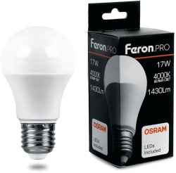 Лампа светодиодная Feron.PRO LB-1017 Шар E27 17W 4000K 38039