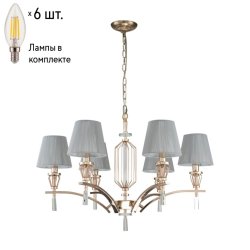 Подвесная люстра с лампочками Favourite Sade 2690-6P+Lamps E14 Свеча