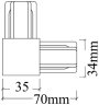 Соединитель L-образный для однофазного шинопровода CLT 0.211 Crystal Lux CLT 0.211 07 WH