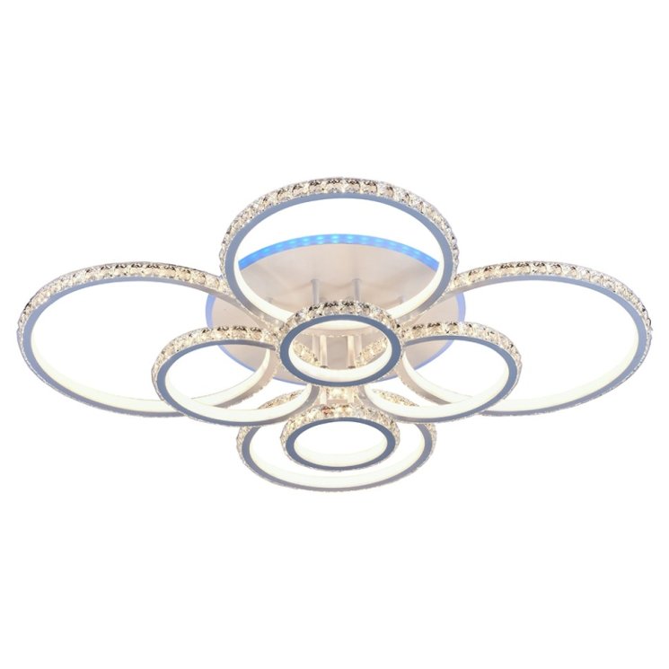 Светодиодная люстра с пультом Profit Light 8052/8 WHT 480W+11W RGB