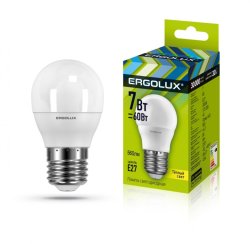Набор из 10 шт, Светодиодная лампа E27 7W 3000K (теплый) Ergolux LED-G45-7W-E27-3K (12143)
