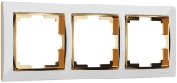 Рамка на 3 поста (белый/золото) Werkel W0031933