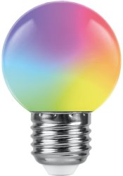 Светодиодная лампа для гирлянд белт-лайт CL25, CL50, E27 1W RGB Feron LB-37 38126