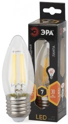 Филаментная светодиодная лампа Е27 7W 2700К (теплый) Эра F-LED B35-7W-827-E27 (Б0027950)