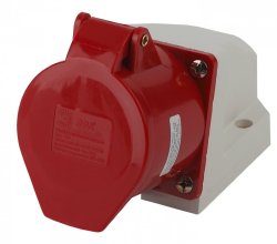 Розетка стационарная наружная 125 3Р+РЕ+N 32А 380В IP44 Эра Б0032879