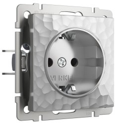 Розетка с заземлением и шторками (серебряный) Hammer Werkel W1271106