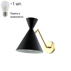 Бра Joven Crystal Lux с лампочкой JOVEN AP1 GOLD/BLACK+Lamps E27 P45