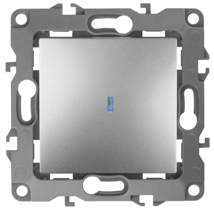 Выключатель одноклавишный с подсветкой ЭРА 12 10AX 250V 12-1102-03 Б0014635