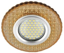 Встраиваемый светильник с LED подсветкой Fametto Luciole DLS-L143 Gu5.3 Glassy/Gold (UL-00003884)