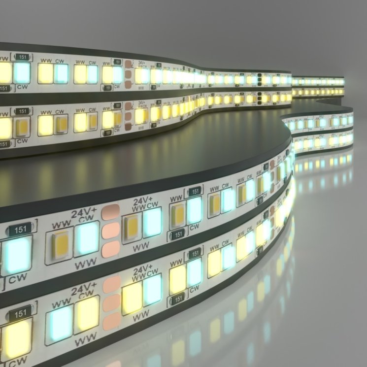5м. Светодиодная лента теплого и холодного цвета 3000-6500К 2835, 16W, 24V, 240LED, IP20 Elektrostandard (a053677)