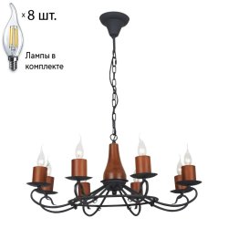 Подвесная люстра с лампочки Velante 590-703-08+Lamps E14 Свеча