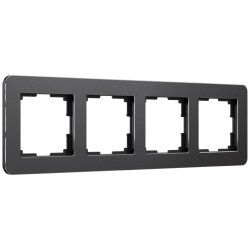 Рамка на 4 поста Platinum (черный алюминий) Werkel W0042608