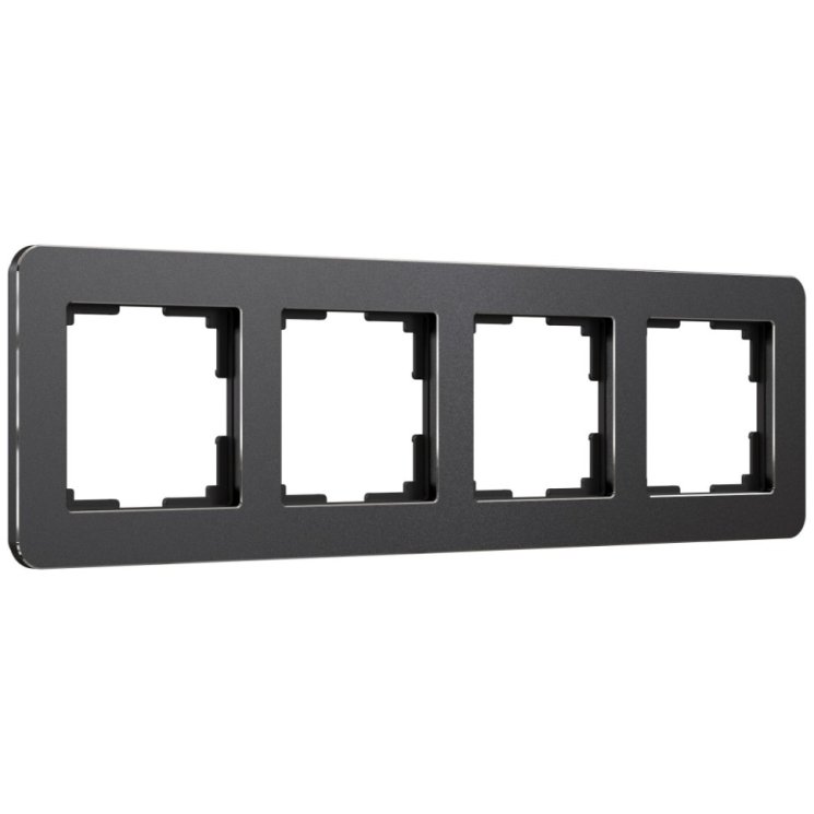 Рамка на 4 поста Platinum (черный алюминий) Werkel W0042608