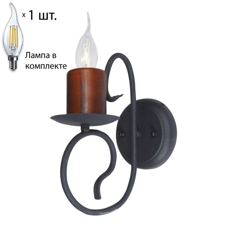 Бра с лампочкой Velante 590-701-01+Lamps E14 Свеча