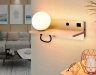 Настенный светильник с выключателем, USB портом и полкой Ambrella light Wallers FW520