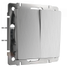 Выключатель двухклавишный (cеребряный рифленый) Werkel W1120009