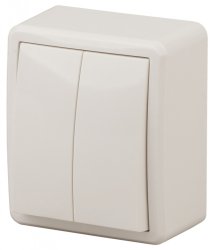 Переключатель двухклавишный ЭРА Эксперт 10AX 250V 11-1204-02 Б0020664