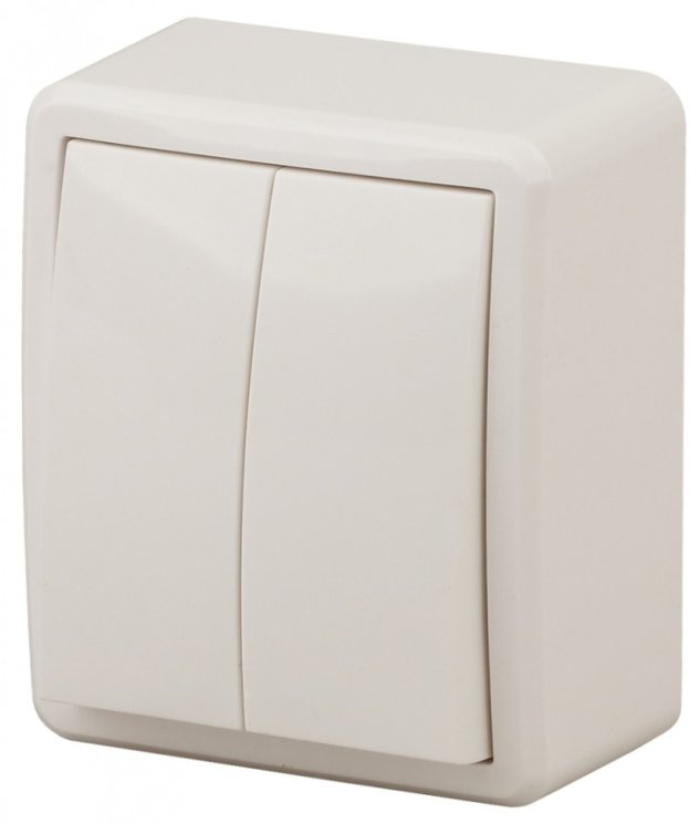Переключатель двухклавишный ЭРА Эксперт 10AX 250V 11-1204-02 Б0020664