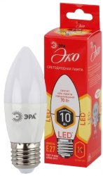Светодиодная лампа E27 10W 2700К (теплый) Эра ECO LED B35-10W-827-E27 (Б0032962)