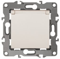Розетка ЭРА 12 2P E Schuko со шторками с крышкой 16A 250V 12-2103-02 Б0014694