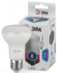 Светодиодная лампа E27 8W 4000К (белый) Эра LED R63-8W-840-E27 (Б0028490)