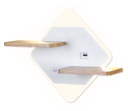 Настенный светодиодный светильник с полками и USB портом Ambrella light Wall FW100 (00-00003311)