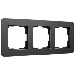 Рамка на 3 поста Platinum (черный алюминий) Werkel W0032608