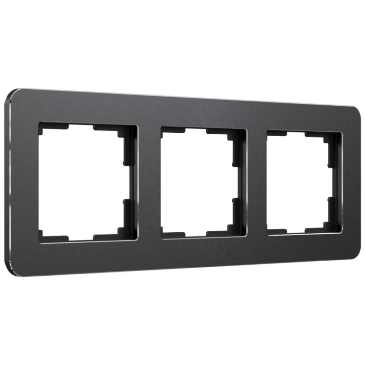 Рамка на 3 поста Platinum (черный алюминий) Werkel W0032608