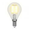 Филаментная лампа E14 6W 3000K (теплый) Air Uniel LED-G45-6W-WW-E14-CL GLA01TR (UL-00002201)