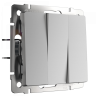 Выключатель трехклавишный (серебряный) Werkel W1130006