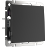 Перекрестный переключатель одноклавишный (черный матовый) Werkel W1113008