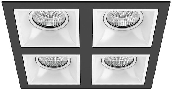 D54706060606 Встраиваемый точечный светильник Domino Quadro Lightstar (комплект из 214547+214506+214506+214506+214506)