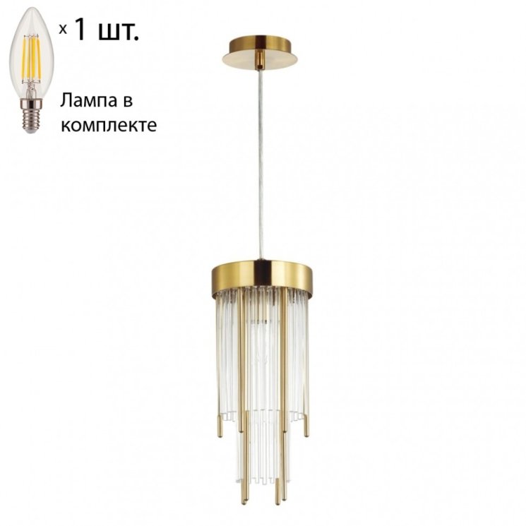Подвесной светильник с лампочкой Odeon Light York 4788/1+Lamps E14 Свеча